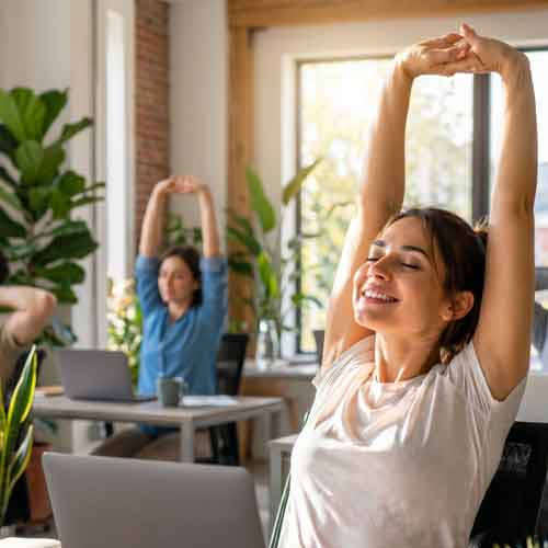 Étirement et bien-être au bureau